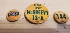 (3) Vintage McGreevy / Gross US Senate Other Political Campaign Buttons