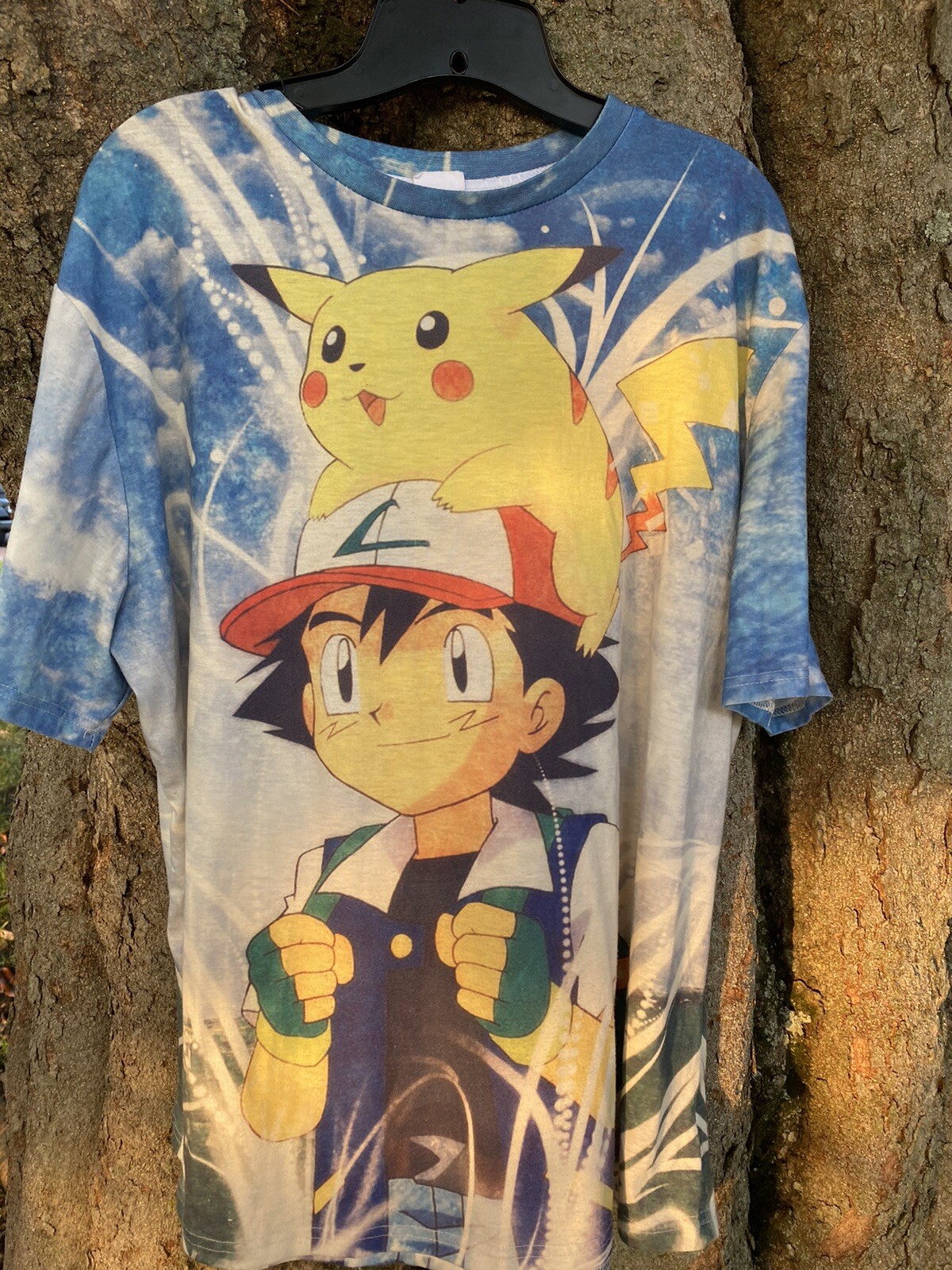 Pokemon Shirt Vintage : Vintage Pokemon Shirt Pikachu Ash Double Sided Thin S…
