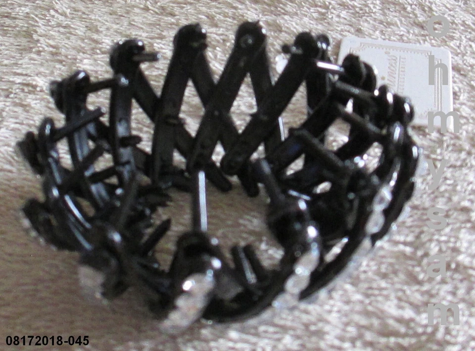 CLOSEOUT 1+1 PINZA DE PELO PLÁSTICA NUEVA COLOR NEGRO/AJUSTE. COLA DE CABALLO/PEINE/PIEDRA Foto 3 de 3