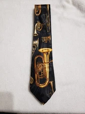 Steven Harris Black/Gold MULTI HORNS Tie 58 x 3 1/2 (#108)