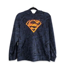 Superman Youth Size 2XL 18 Blue Hoodie Hunter Orange Accents DC Comics Hero