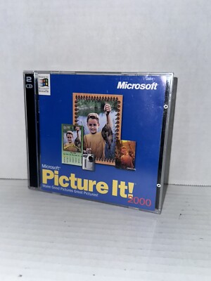Microsoft Picture It 2000 PC Software Cd Computer Set Up Photos