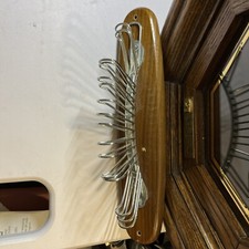 VINTAGE RETRO WOOD TIE / BELT / JEWELRY RACK HANGER WALL MOUNT MID CENTURY