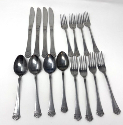 Vintage 16pcs Ekco Eterna Classic Crest Stainless Steel  Flatware Japan