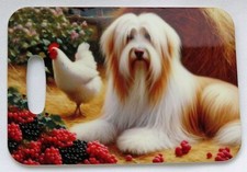 Bearded Collie luggag/bag tag 2.75"X4" with leather fastener