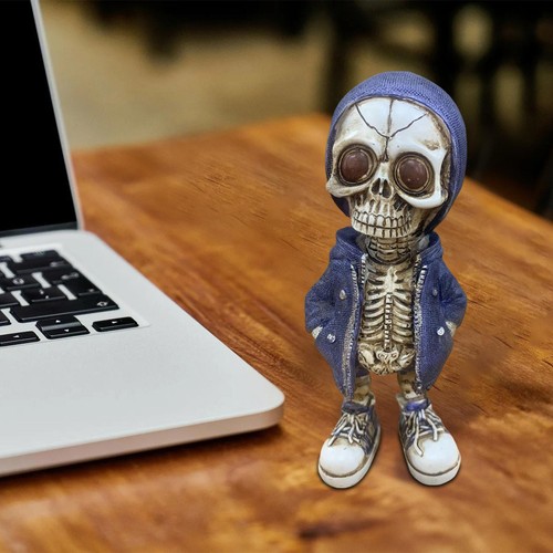 Geniales figuras de esqueleto de Halloween estatuilla de esqueleto adornos de resina - Imagen 2 de 16