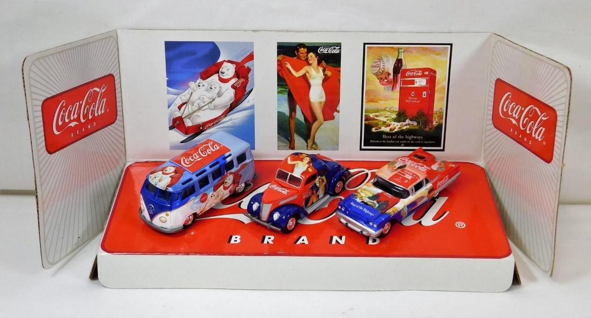 Johnny Lightning 3 Coca-Cola Poster Cars 1/64 37 Ford Coupe