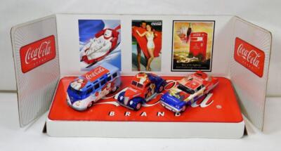 Johnny Lightning 3 Coca-Cola Poster Cars 1/64 37 Ford Coupe T-Bird