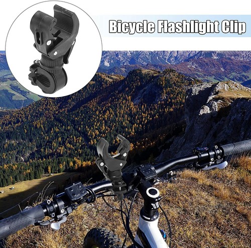 2 Pack Bike Flashlight Holder Universal LED Flashlight Mount Holder 90º Rotation - Picture 2 of 12