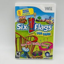 Ubisoft Six Flags Fun Park Wii Case & Manual Only White Excellent Replacement