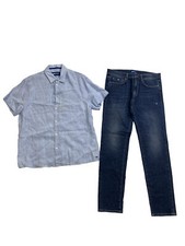 Gas Jeans men 2P SET S/S Collared Shirt Size 33 L32 Jeans Size Large mullticolor