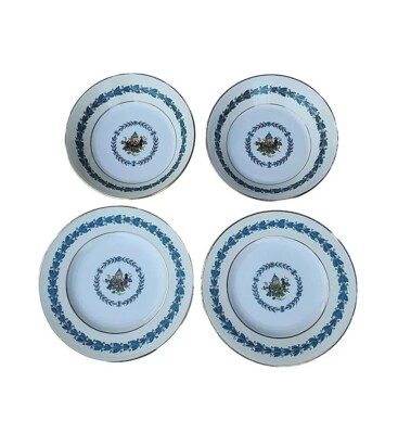 Wedgwood England Appledore Bone China Set Of 2 Dessert Bowls & 2 Bread Plates