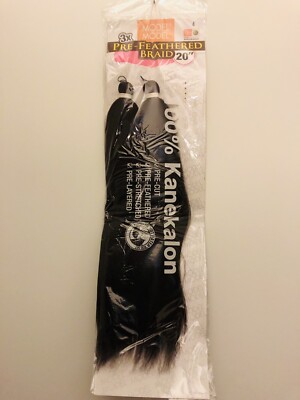 MODEL MODEL BPF20 2X Pre-Feathered Braid 20  Black 4 Kanekalon Hair Q51922