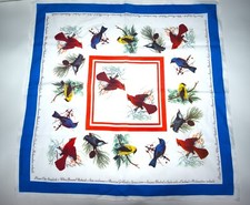 Vtg 1975 National Wildlife Federation Protect our Songbirds Square Scarf 24"x24"