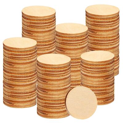 200 Pieces 1.5 Inch Unfinished Wooden Circles, Wooden Cutouts Natural Round W...