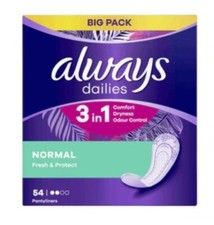 Image of 4x Always Dailies Normal  54Fresh & Protect Panty Liners (216 Liners )