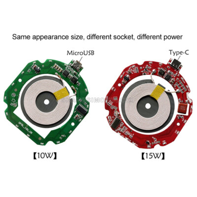 10W 15W 5-12V Wireless Charger Fast Charge Transmitter Module for Android Apple
