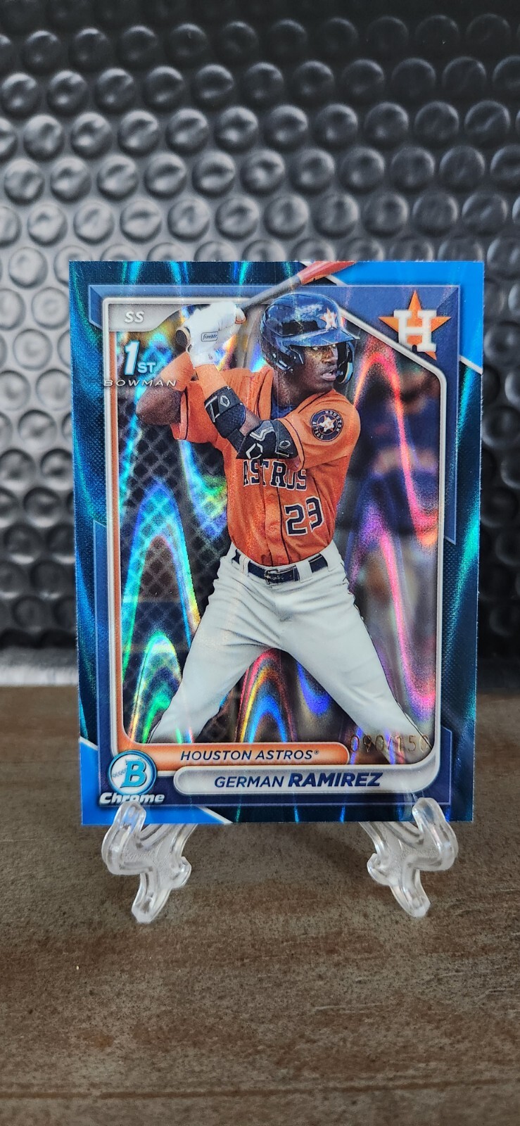 2024 Bowman Chrome German Ramirez Blue Crater Refractor 1st Auto #/150