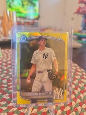 CAM SCHLITTLER 2025 BOWMAN CHROME 1ST SAPPHIRE YELLOW REFRACTOR 43/75 YANKEES RC