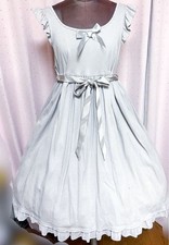 Preview of Angelic Pretty JSK M Gray Cotton Lolita Dress Flare Solid Vintage