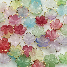 100Pcs Acrylic Flower Beads, 19Mm Cherry Blossom Plastic Gradient Flower Spacer