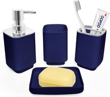 4 Piece Bathroom Accessory Sets, Blue Bathroom Accessories Sets Include