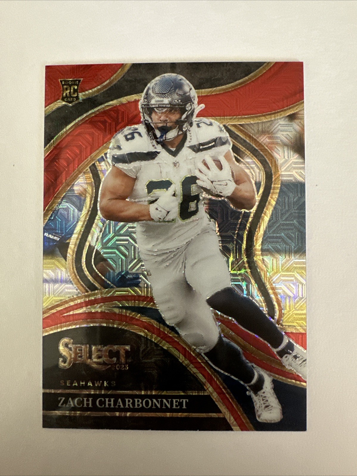 2023 Panini Select - Club Level Zach Charbonnet #202 Red Prizm /49 (RC)