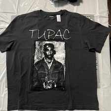 2Pac T-shirt TUPAC SHAKUR Rap Hip Hop Tee Adult Gray Tee New With Tag XL