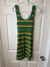 Cute Urban Outfitters size XS green stripe sleeveless belted dress women NWOT