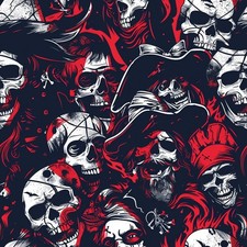Skull Printed Cotton Fabric By The Yard