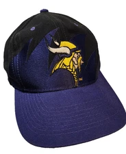 Vintage '98 Minnesota Vikings Shark Tooth Logo Athletic Snapback Black & Purple