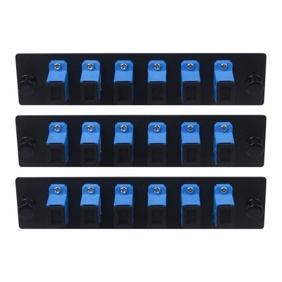 3 PCS 6 Fiber SC To SC UPC Singlemode Patch Panel Coupler Adapter Connectors