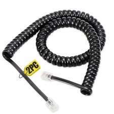 2 Pack Phone Cord for Landline, 1.4 FT Coiled Black Telephone Handset Cord U...