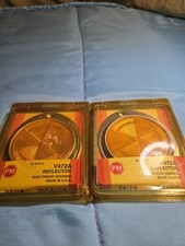 Vtg Peterson Manuf Amber 3" Diameter Peterson V472A Oval Reflector Set Of 2 New