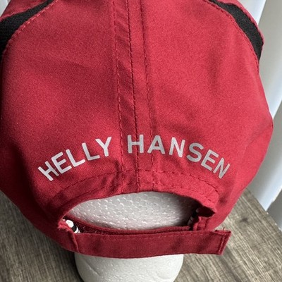 Helly Hansen Viking Hat Cap Strap Back Red LIFA Inside Sailing Mens Nylon Cruise