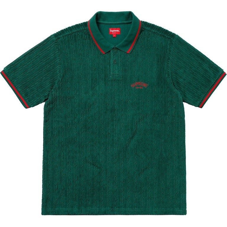 Supreme Cable Knit Terry Polo SS18 (SS18KN46) Men's Size M-L | eBay