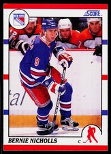 Bernie Nicholls, 1990-91 Score American, #9, New York Rangers,