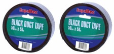 2 x SupaDec Black Duct Gaffer Heavy Duty Waterproof Repair Tape 48mm x 50m 0.16 per metre
