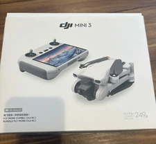 DJI Mini 3 Drone — Crashed, Great for Repair or Parts — Remote & Box, No Battery