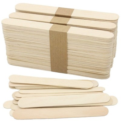 WISYOK 120 Pcs Wood Craft Sticks 5.9 Inch, Ice Cream Sticks, Jumbo Sticks, Po...