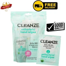 Antibacterial Hand Sanitizing Individual Hand Wipe Packets, 50 Unscented Disinf