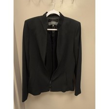 Vintage Alex Garfield Ribbed Zip Front Minimalist Blazer Jacket Size 8