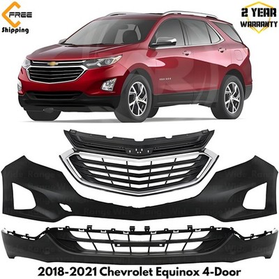 Front Bumper Cover Primed & Grille Assembly Kit for 2018-2021 Chevrolet Equinox