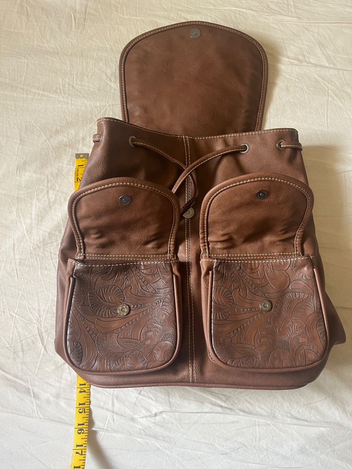 Trinity Ranch Backpack Western + Tooled Leather L… - image 2