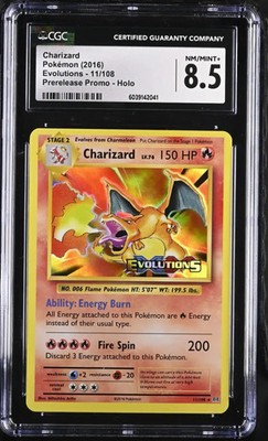Pokemon Charizard 2016 Evolutions Prerelease Promo Holo Card CGC 8.5 11/108