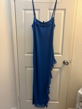 Blue Ruffle Dress with Slit Forever 21