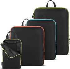 Compression Packing Cubes 4 Set Travel Luggage Organizer Carry On Suitcase Bags