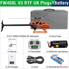 FlyWing FW450L V3 RC Helicopter 10CH GPS ACE Flight Controller 1 Battery Orange