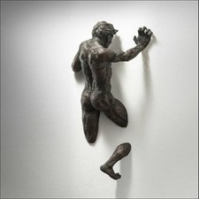 NEW Wall Art Sculpture Imitation 3D Through Wall Climbing Man Statue Piece
