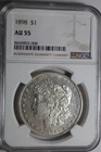 1898 Morgan Silver Dollar AU55 NGC #008 Proof Like Surface